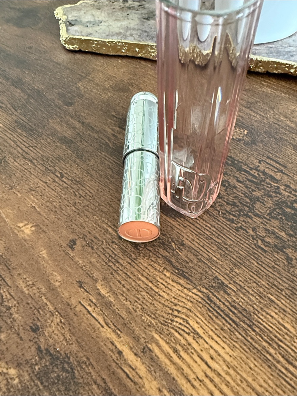 Dior Blush Balm in Soft Peach with Silver Embossed Tube